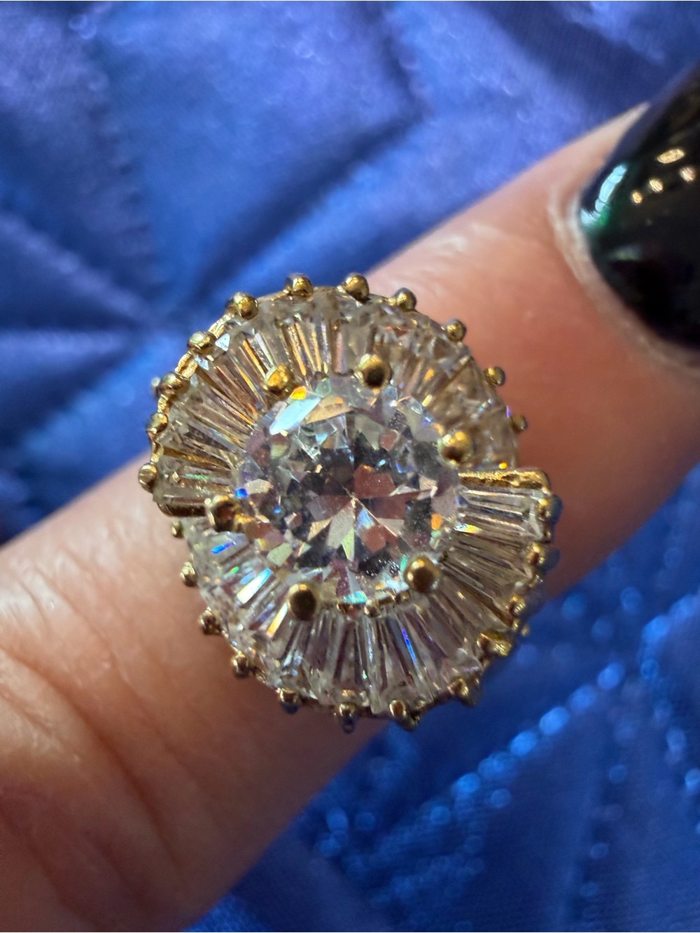 Park Lane Gold-Tone Sparkling Statement Ring – Size 8
